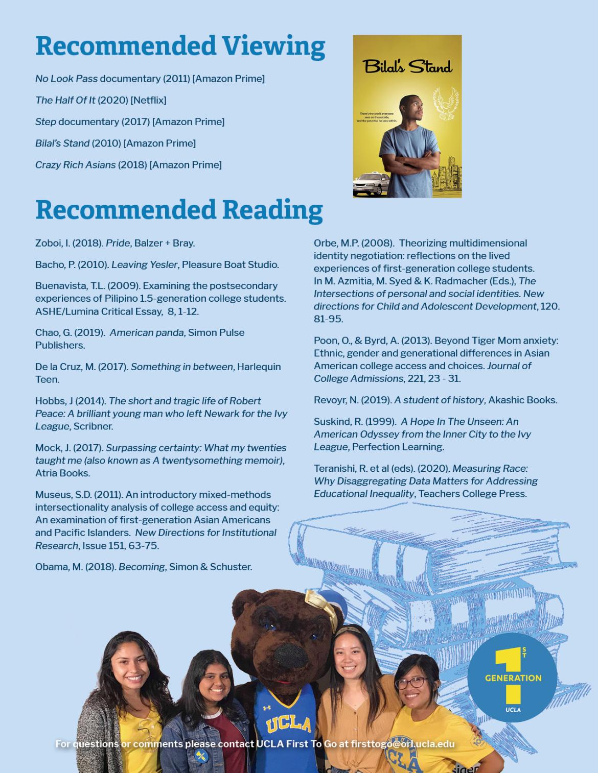 Recommended Viewing and Recommended Reading